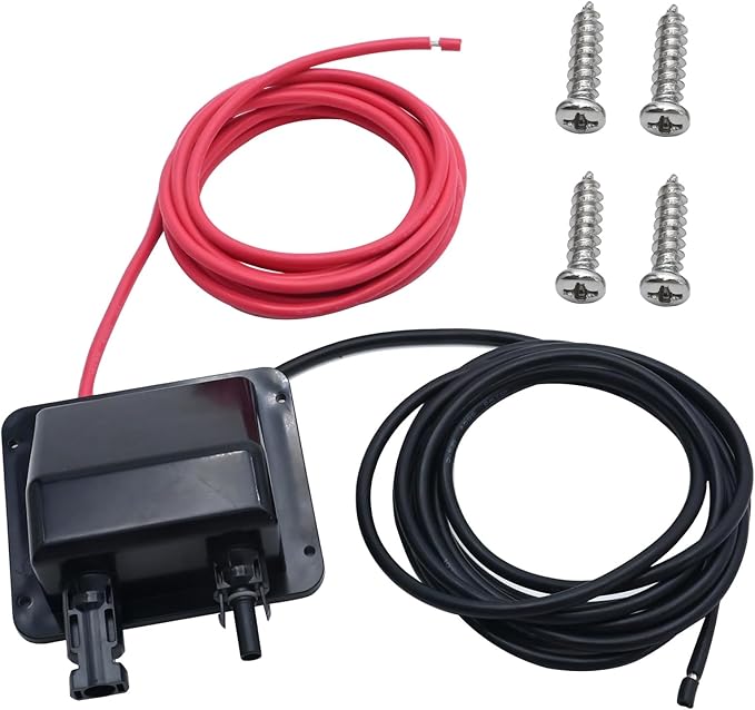 VIKKSAER Solar Cable Entry Gland Box, 10FT 10AWG Soft Solar Extension Cable and Connector, UV Resistance Dual Cable Entry Gland Housing on RVs, Caravans, Boats, Campers (Black(10FT))