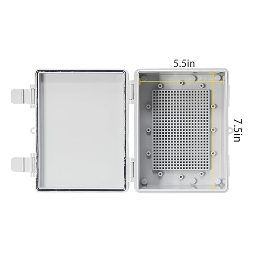 Waterproof Electrical Box Heavy Duty ABS Waterproof Junction Box, IP66 Dustproof Electrical Enclosure, Universal DIY Project Case for Outdoor Indoor Use Wall Brackets (8"x6.1"x3.9")