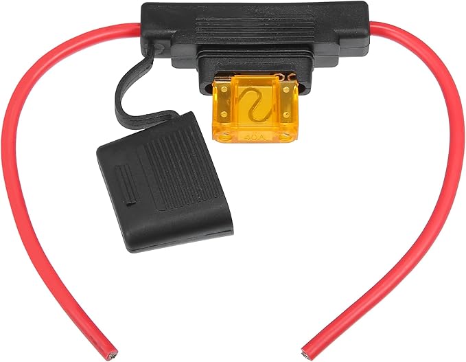 uxcell DC 12V 10 Gauge Car in Line ATC Blade Style Inline Fuse Holder with 40A Large Fuse
