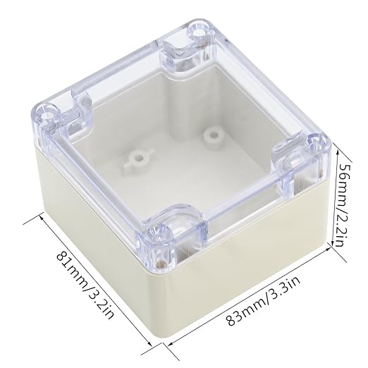 LeMotech ABS Plastic Junction Box Dustproof Waterproof IP65 Electrical Enclosure Box Universal Project Enclosure Grey with PC Transparent Clear Cover 3.3 x 3.2 x 2.2 inch (83 x 81 x 56 mm)