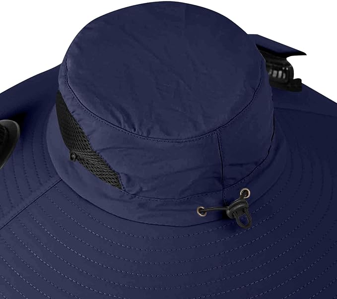 Solar Fan Hats for Men Women Wide Brim Sun Hat with 2 Fan Outdoor Solar Power Fishing Hat Sun Protection Summer Hats