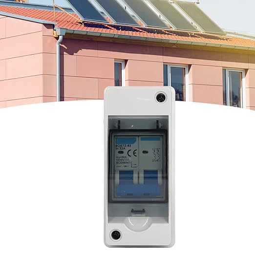 2P 32A 1000V DC Circuit Breaker, 6KA IP65 Waterproof DC Isolator Switch Solar Disconnect Switch for Solar Panel PV System Solar Panels Switch Panel Solar Panel Disconnect Switch