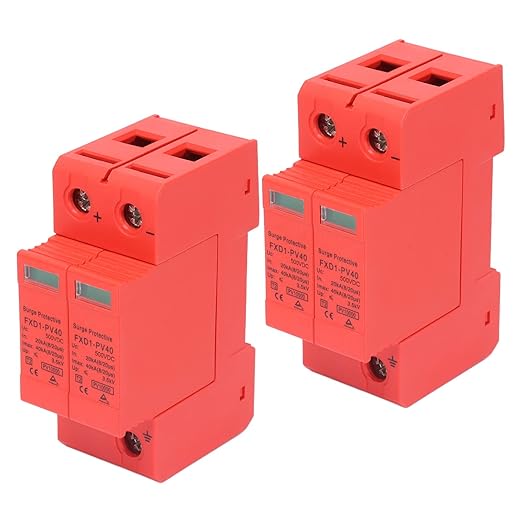 2Pcs Protective Devices DC Photovoltaic Arrester 2P 40ka with Remote FXD1?PV40500V Maximum Current of 40ka Our Voltage Arrester Device Superior Protective Devices2P Protective