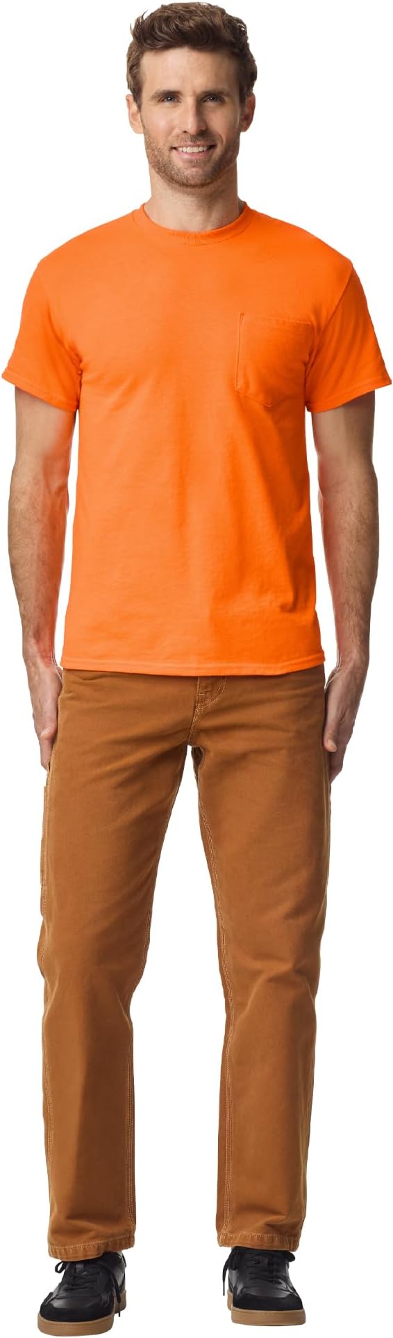 Gildan Unisex Adult DryBlend Workwear T-Shirts with Pocket, 2-Pack