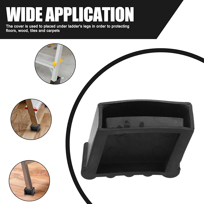 Operitacx 4Pcs Ladder Feet Covers, Rubber Non-Skid Ladder Feet Pads