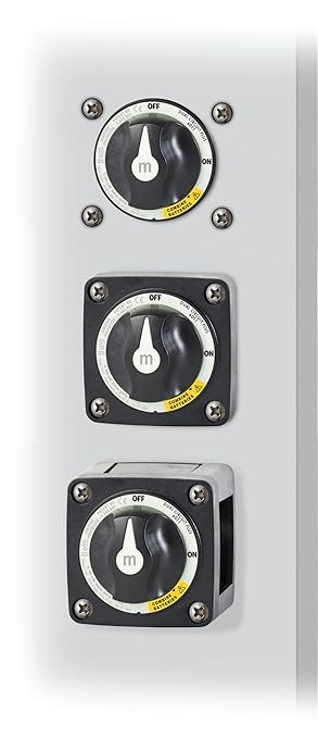 Blue Sea Systems Mini Dual Circuit Plus Battery Switch, Black, 6011200 m‑Series