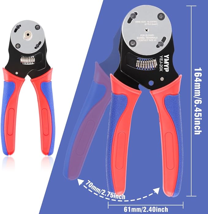 Deutsch Closed Barrel Crimper Size 20,4 Way Indent,8 Impression Type for Deutsch DTM Solid Contacts Gage 20-18 AWG(YEJ-20X)