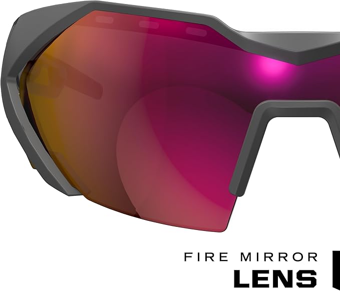 Mechanix Wear: Vision Type-E Safety Glasses with Advanced Anti Fog, Scratch Resistant, Black Half Framed Protective Eyewear, Lightweight, Adjustable Arms and Nose, For Outdoor Use (Fire Mirror Lens)