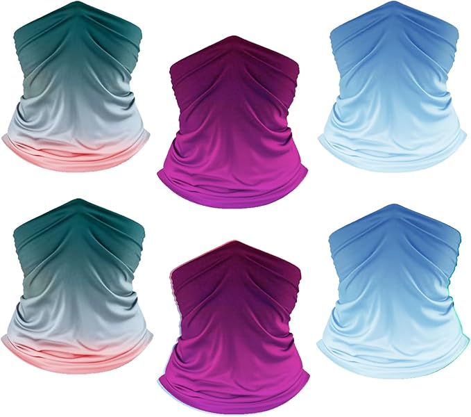 UPF 50+ Sun Protection UV Cooling Neck Gaiter Face Mask Gradient Color Scarf Breathable Bandana for Men & Women