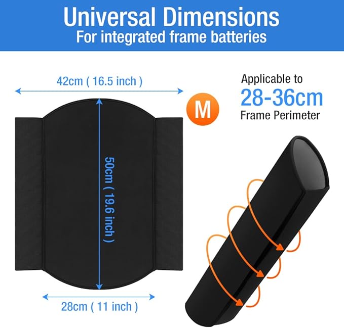 S/M/L Sizes Battery Cover for Electric Bicycles, Ebike Frame Battery Protector Cover