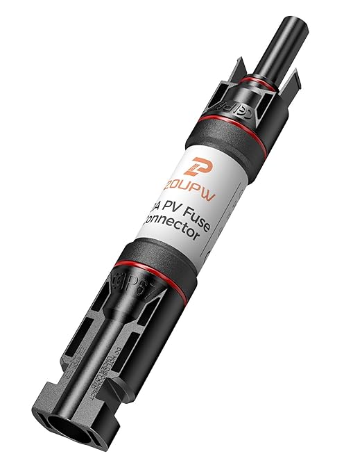 20A Solar in-Line Fuse Holder with 20A 1000V PV Fuse, IP67 Waterproof PV Male/Female Connector for Solar Panel and Charge Controller, Solar Surge Protection
