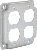Hubbell-Raco 907C 2 Duplex Receptacles 4-Inch Square Exposed Work Cover, Gray