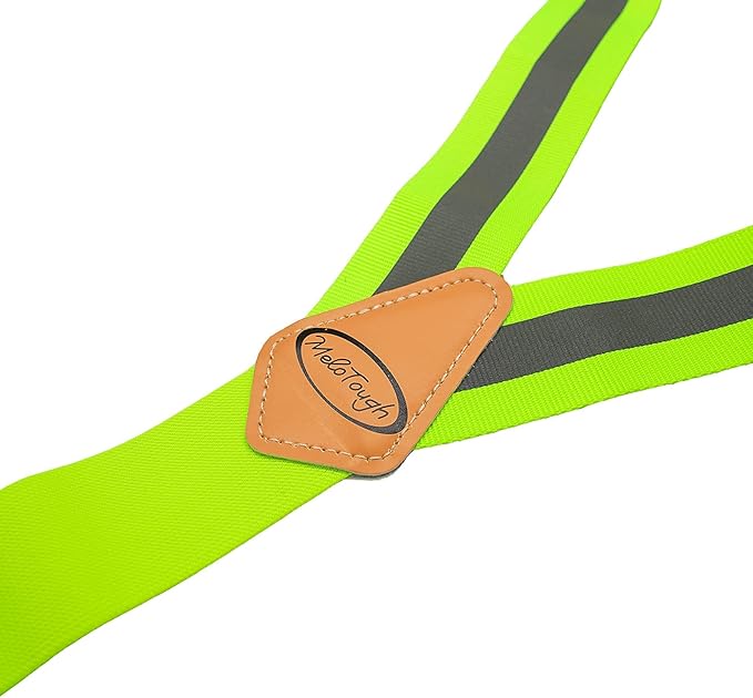 MELOTOUGH Reflective Safety Suspenders|Work Suspenders with Hi Viz Reflective Strip Hold Up Tool Belt Suspenders