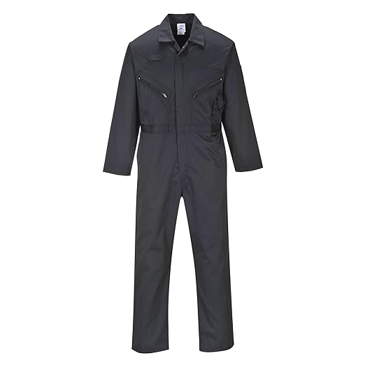 Portwest C813 Liverpool Zipper Coverall with Front Snap Closure and 2 Way Zipper, Graphite, MediumR