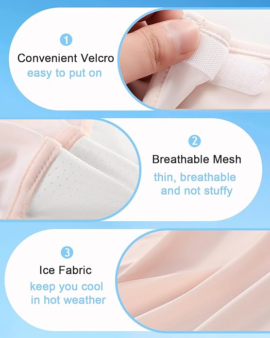 UPF 50+ Unisex Breathable Cooling Face Cover Sun UV Protection Earloop Neck Gaiter Scarf for Summer Outdoor Activities