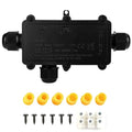 IP68 Waterproof Junction Box Outdoor,3-Way Electrical Junction Box Outdoor with 3 Cable M20 Gland Wire Connector Extension Electrical Cable Protector for Diameter Cable Ø4-12mm Black