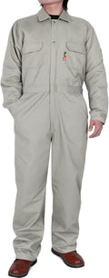 BOCOMAL FR Coveralls Men 7.5oz Cotton Twill Flame Resistant Fire Retardant Work Coverall NFPA 2112 HRC2