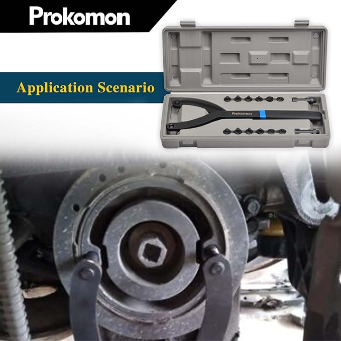 Prokomon 15Pc Adjustable Pin Spanner Wrench Set/Variable Cylinder Fan Clutch Pully Holder Wrench with Soft Handle