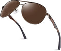 GQUEEN Classic Military Style Pilot Polarized Sunglasses Spring Hinges Al-Mg for mens womens MOS1