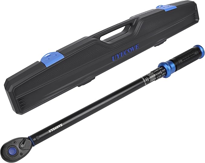1/2-Inch Drive Click Torque Wrench, Dual-Direction Click Professional Torque Wrench 40-300FT.LB/54.2-406.8N.M, Dual Range Scales Graduated in FT.LB and N.M, Blue