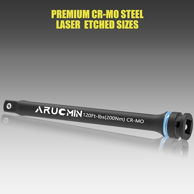 1/2" Drive 150 Ft-Lbs Torque Limiting Extension Bar, 8 Inch Color-Coded Lug Nut Torque Sticks