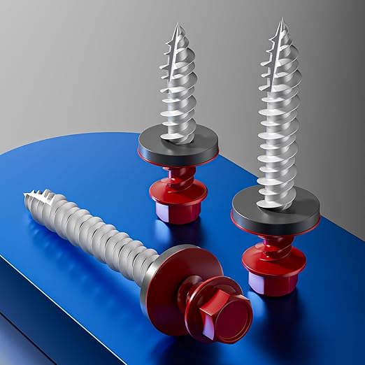 # 3/16 * 3" 270PCS 5lbs Red Hexagonal Metal Sheet roof Screws,#10 * 3 with EPDM washers and Hexagonal self Tapping, Used for Metal to Wood, Corrugated Roofs.5 * 75mm
