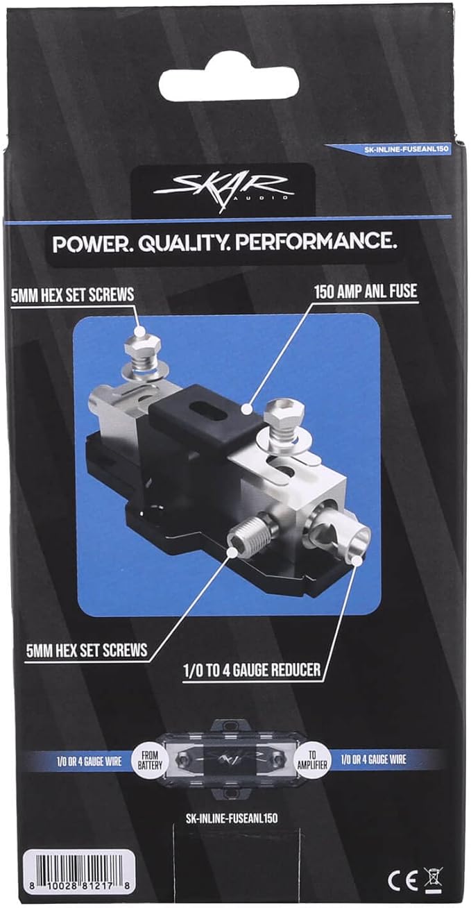 Skar Audio 1/0 or 4 Gauge in-line ANL Fuse Holder with 150 Amp Fuse