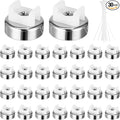 Magnetic Cable Zip Tie Mounts Kit, 30 Pcs Holders with 100 Pcs Cable Ties, Heavy-Duty Magnetic Wire Management for Desk, Office, Home, Automotive, Marine, Multipurpose Cable Clips Organizers, Silver