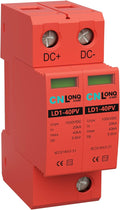 2P 40KA Voltage Surge Protector DC 1000V Solar PV Lightning Arrester Device for Rv, Home Lightning Protection System 35mm DIN Rail Mount