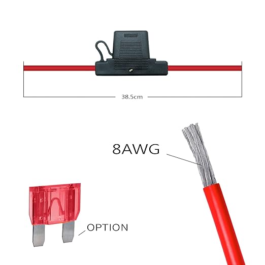Waterproof in-line Maxi LED Fuse Holder, 8 AWG for Automotive, (2 Pack) Marine Blade Fuse Holder with Waterproof, Golf Cart Lighting, Electrical Circuits