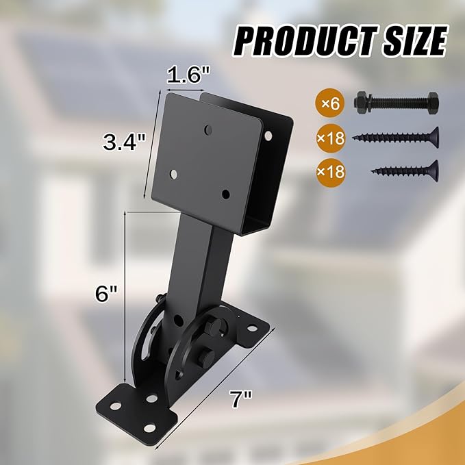 2x4 Heavy Duty Roof Riser Brackets Kit 3 Pcs, Adjustable Angle Pergola Support Brackets Black Powder-Coated Patio Roof Lift Brackets Suitable for Patio Gazebos/Pergolas