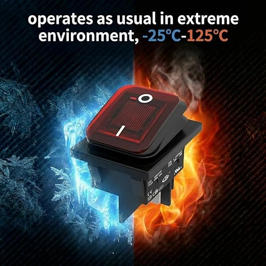JD 2pcs 30A Power Switch 12V/24V/36V DC Boat Rocker Switch ON/Off Switch 4Pins 2Position Toggle Switch with UL Certificate Waterproof Switches