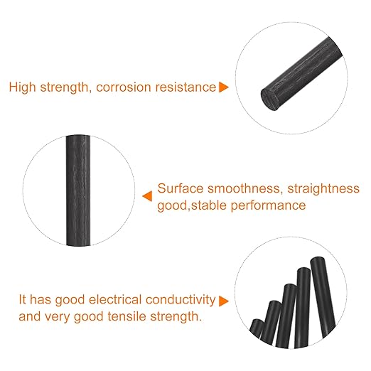 MECCANIXITY Carbon Fiber Rod, 1mm x 150mm for RC Plane DIY Tool Wing Tube Quadcopter Arm, Pack of 4
