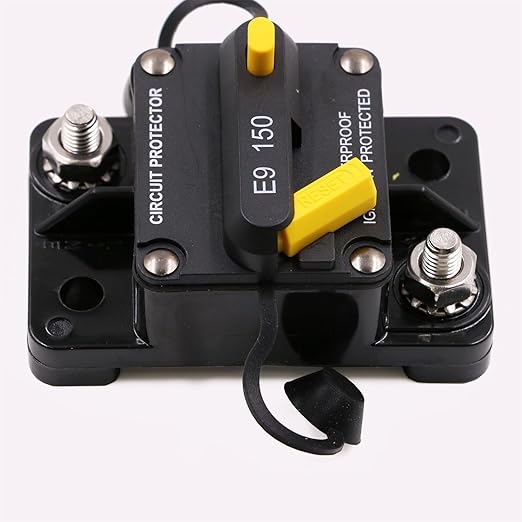 Hi-Amp Circuit Breaker with Manual Reset Switch 150A for Automotive RV Car Solar System Boat Trolling Motor, UL Certified, Overload Protection, IP67 Waterproof, Surface Mount
