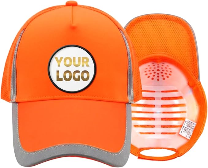 YOWESHOP Reflective Safety Baseball Cap Customize Logo with Removable PE Shell Hi-Vis Safety Work Hat
