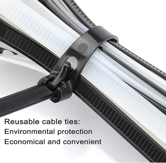 Releasable Reusable Zip Ties 12 Inch Heavy Duty Zip Tie Thick Black Cable Ties Reusable 100 Pack 50lb Tensile Strength Nylon Cable Wire Ties for Multi-Purpose Use Indoor And Outdoor Plastic Tie Wire