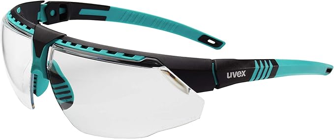 Honeywell Uvex Avatar Safety Glasses, Teal Frame with Clear Lens & HydroShield Anti-Fog Coating (S2880HS)