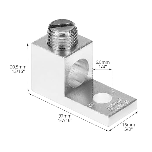 QWORK Aluminum Alloy Mechanical Lugs, 25Pcs High-Strength Terminal Mechanical Lug, Screw Size 5/16-24, Compatible with 14 AWG - 2/0 AWG Conductors