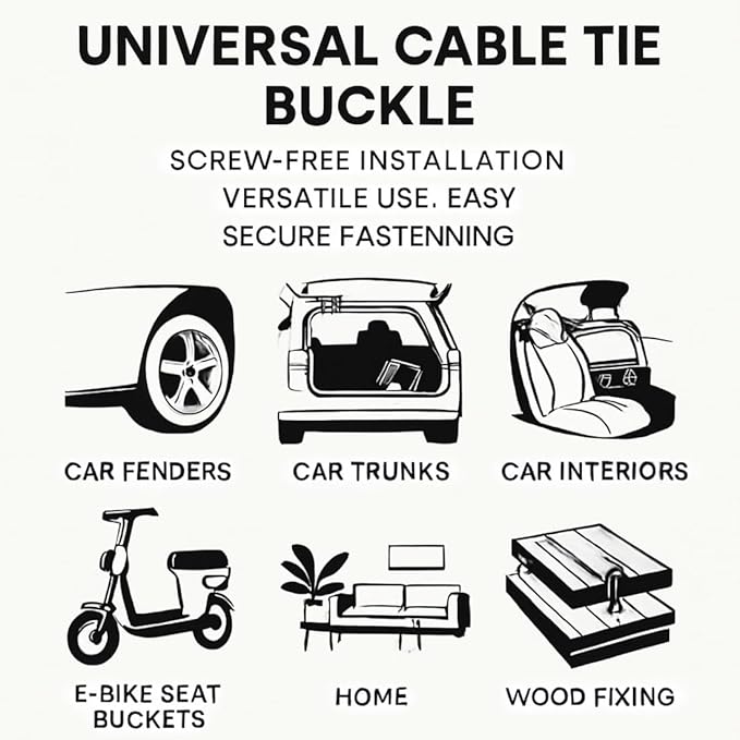 Heavy Duty UV-Resistant Nylon Universal Cable Tie Buckle, Self-Locking Automotive Snap T Zip Ties for Auto Car Fenders & Repairs, Multi-Purpose Quick-Fix Fasteners (120 Pcs Kit (with Pliers & Box))