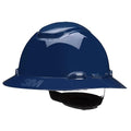 3M Hard Hat SecureFit H-810SFR-UV, Navy Blue, Non-Vented Full Brim Style Safety Helmet with Uvicator Sensor, 4-Point Pressure Diffusion Ratchet Suspension, ANSI Z87.1