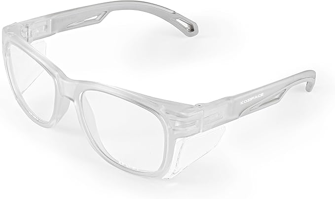 KOZIFACE E52 Anti-Fog Safety Glasses, ANSI Z87.1 Eye Protection with Side Shields, Clear Lens, Lightweight for Work, Lab DIY