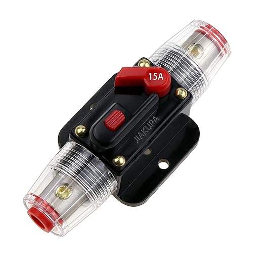 12V-24V DC 15A Fuse Holder Fuse Inverter Circuit Breaker Fuse Manual Reset for Boat Car Audio Stereo Switch and Solar Inverter System 15 Amps