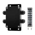 ABS IP67 Waterproof Dustproof Electrical Junction Box, with 15A 600V Barrier Terminal Cable Connector, 2 in/2 Out Power Junction Box（3.93 * 2.67 * 1.96in）