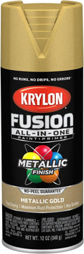 Krylon Fusion All-In-One Adhesive Spray Paint for Indoor/Outdoor Use, 12 oz, Gold