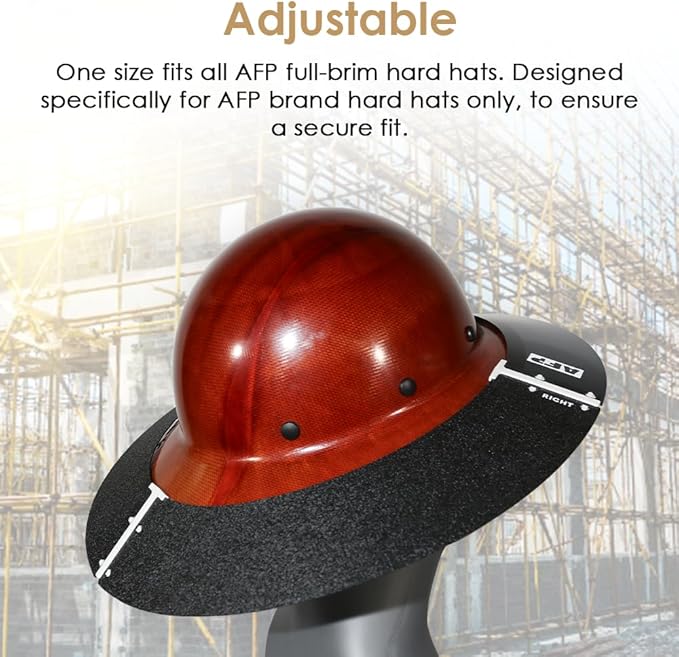 AFP Full-Brim Tinted Smoke Polyurethane Plastic Sun Shield Hard Hat Visor | Standard Brim Extender | Sun & Heat Protection Reusable Accessory | Compatible with AFP Brand Hard Hats ONLY
