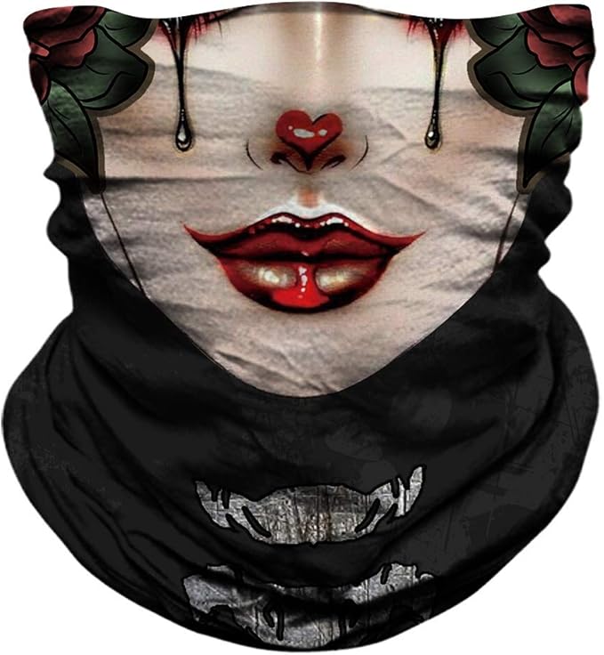 JOEYOUNG Skull Face Mask UV Sun Dust Neck Gaiter Bandana Headwear Motorcycle