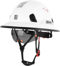 Full Brim Hard Hat with Built-in Visor, ANSI Z89.1 OSHA Approved Construction Safety Helmet with Chin Strap for Men Women