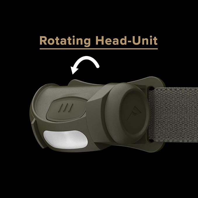 Princeton Tec Fred Headlamp 200 Lumens Dimmable Ultrabright White LED, IPX4 Water Resistance and 41 Hour Burn Time, Perfect for Hiking, Camping, Hunting, Fishing, and Safety Preparedness, Olive Drab