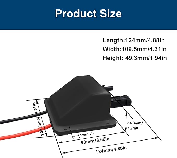 Waterproof Double Solar Cable Entry Gland,UV Resistance Dual Cable Entry Housing for Rv, Boat,Camper (with 0.33ft Cable (Black Entry Gland))