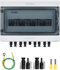 DIHOOL Solar Disconnect Switch 40Amp DC Circuit Breaker with Surge Protector PV Combiner Box for Solar Panel 4 in 4 Out 1000V